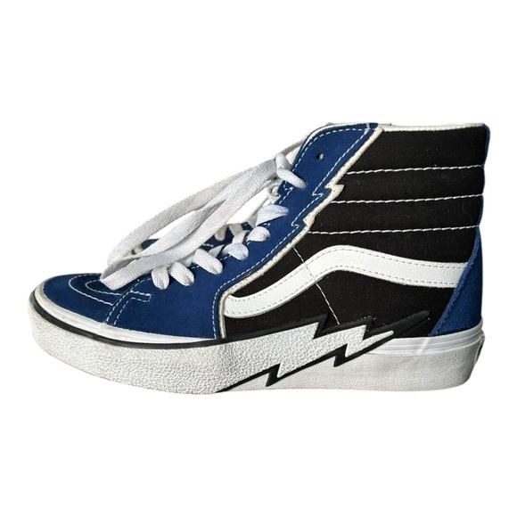 Vans Sk8 Hi Bolt Suede Canvas True Blue High Tops Skate Shoes Size 7 women - Picture 4 of 12